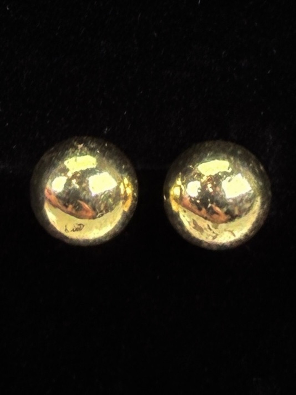 Vintage aged, goldtone, weighted stud pierced earrings